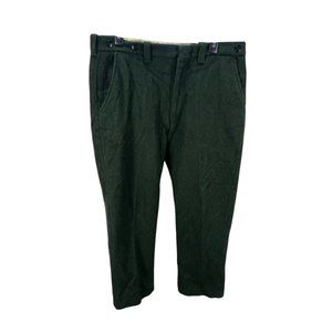 Northway Vintage Green Wool Water Repellent Trousers Button Pockets Gorpcore 60s